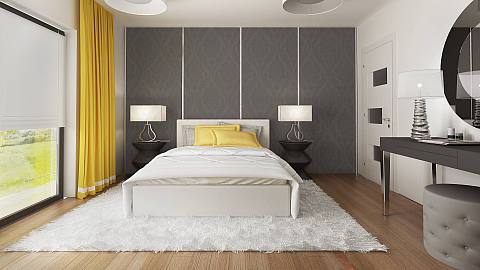 projekt domu Z378 D – interiérová úprava, Jednopodlažný dom s garážou pre dve autá.