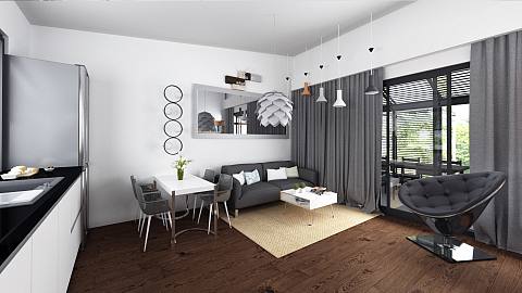 projekt domu Z452 – interiérová úprava, Malá murovaná chata so zimnou záhradou