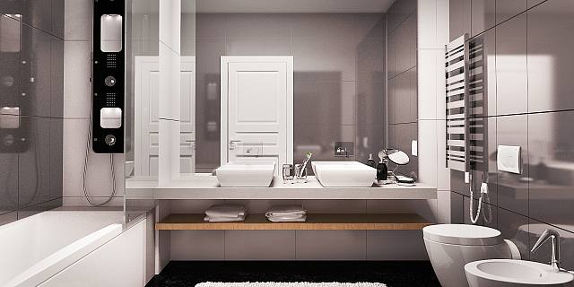 projekt domu Zx103 – interiérová úprava, Moderný dom s plochou strechou, štyrmi spálňami a dvojgarážou.