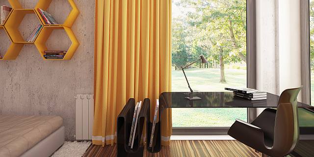 projekt domu Zx103 – interiérová úprava, Moderný dom s plochou strechou, štyrmi spálňami a dvojgarážou.