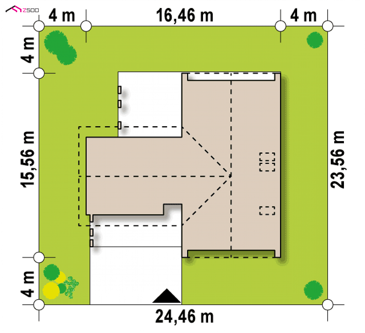 Projekt domu - Dom s úžitkovým podkrovím, dvojgarážou a medziposchodím.