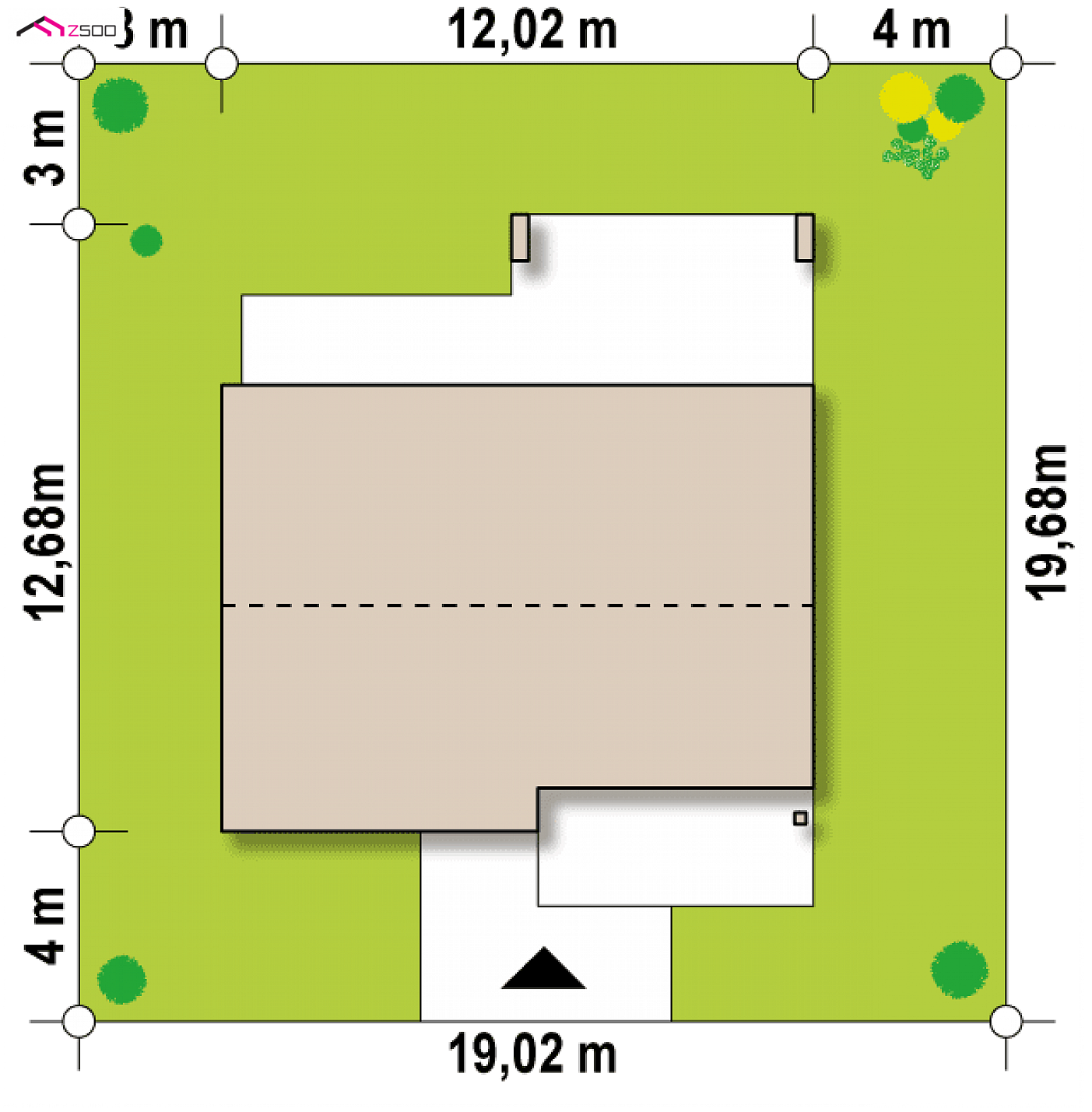 Projekt domu - Malý, nízkonákladový jednopodlažný dom s dvoma pohodlnými spálňami.