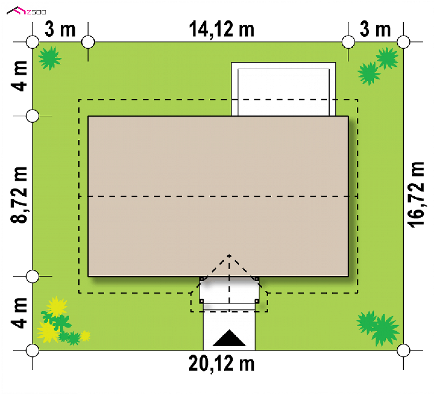 Projekt domu  - Drevený rodinný dom so sedlovou
 strechou