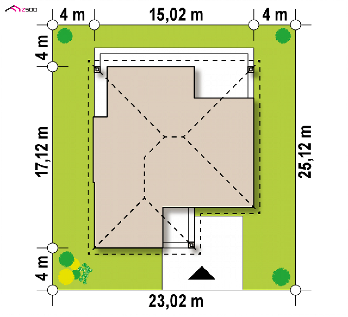 Projekt domu - Jednopodlažný dom so 4 spálňami, garážou do 140 m2