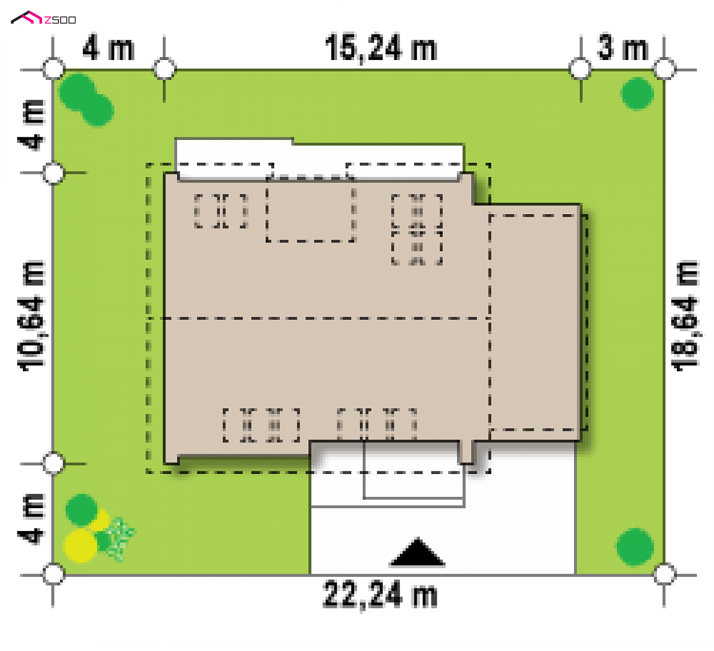 Projekt domu - Komfortný dom s podkrovím, mezanínom a garážou pre 1 auto.