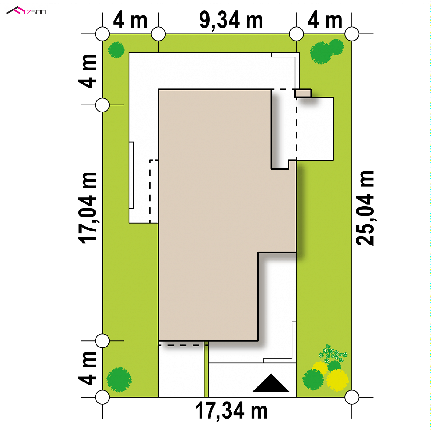 Projekt domu - Moderný dvojposchodový dom s garážou v prednej časti.