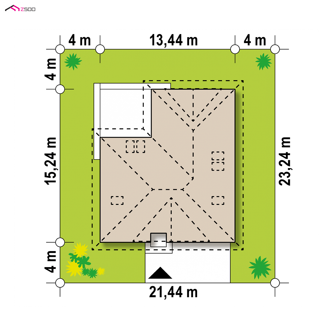 Projekt domu - Dom s podkrovím a garážou pre 2 autá
