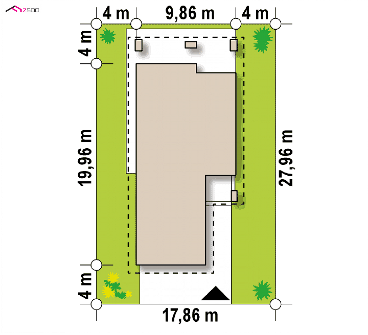 Projekt domu - Jednopodlažný dom s garážou a vykurovaním na pevné palivo